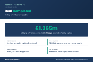 Case study, £1.365m bridging refinance completed in 15 days